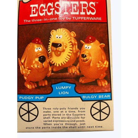 Tupperware Eggsters 3-In-1 Toy Set Pudgy Pup Lumpy Lion Bulgy Bear Characters - Picture 11 of 16